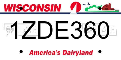 1ZDE360 Wisconsin License Plate
