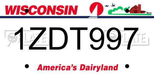 1ZDT997 Wisconsin License Plate