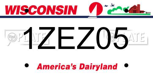 1ZEZ05 Wisconsin License Plate