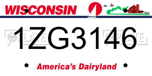 1ZG3146 Wisconsin License Plate