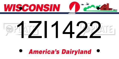 1ZI1422 Wisconsin License Plate