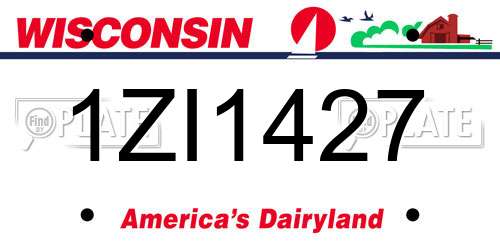 1ZI1427 Wisconsin License Plate