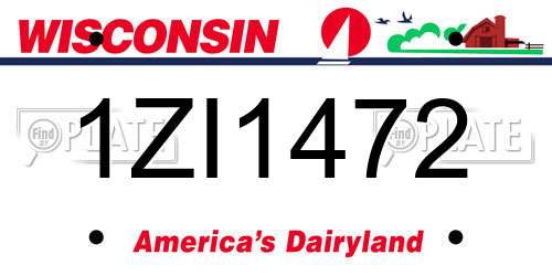 1ZI1472 Wisconsin License Plate