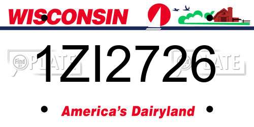 1ZI2726 Wisconsin License Plate