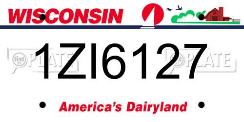 1ZI6127 Wisconsin License Plate