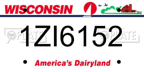 1ZI6152 Wisconsin License Plate
