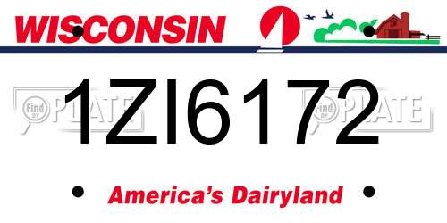 1ZI6172 Wisconsin License Plate
