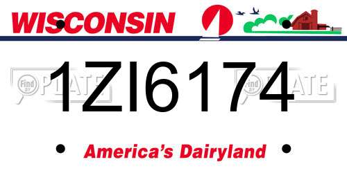 1ZI6174 Wisconsin License Plate