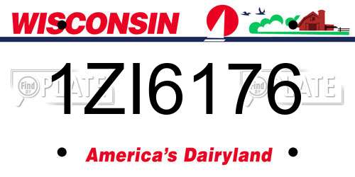 1ZI6176 Wisconsin License Plate