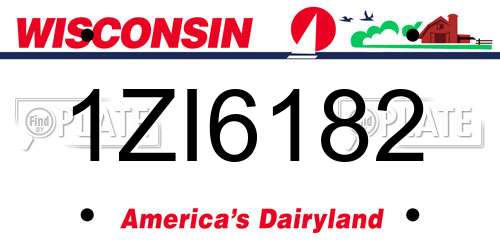 1ZI6182 Wisconsin License Plate