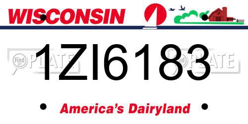 1ZI6183 Wisconsin License Plate
