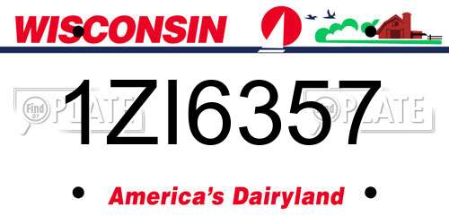 1ZI6357 Wisconsin License Plate