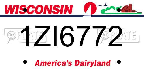 1ZI6772 Wisconsin License Plate