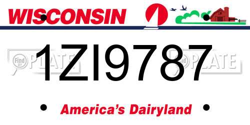 1ZI9787 Wisconsin License Plate