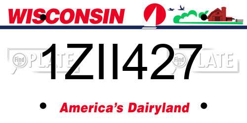 1ZII427 Wisconsin License Plate
