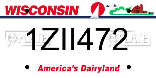 1ZII472 Wisconsin License Plate