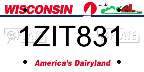 1ZIT831 Wisconsin License Plate