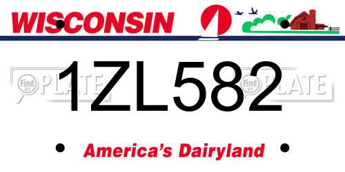 1ZL582 Wisconsin License Plate