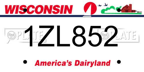 1ZL852 Wisconsin License Plate