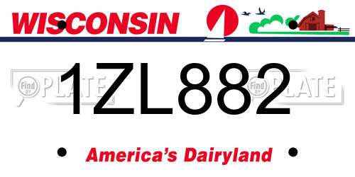 1ZL882 Wisconsin License Plate