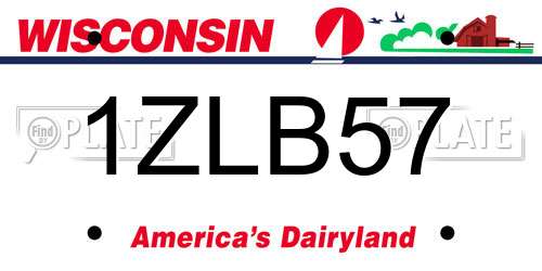 1ZLB57 Wisconsin License Plate
