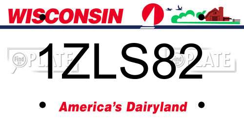1ZLS82 Wisconsin License Plate