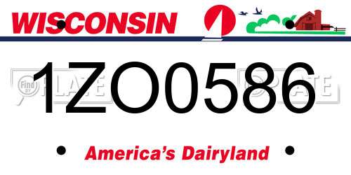 1ZO0586 Wisconsin License Plate