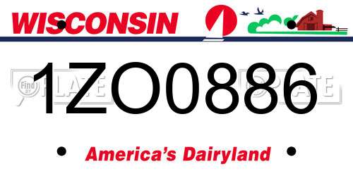 1ZO0886 Wisconsin License Plate