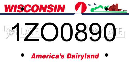 1ZO0890 Wisconsin License Plate
