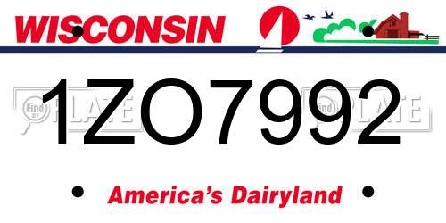 1ZO7992 Wisconsin License Plate