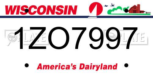 1ZO7997 Wisconsin License Plate