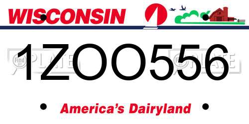 1ZOO556 Wisconsin License Plate