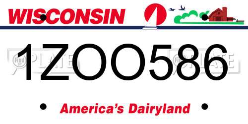 1ZOO586 Wisconsin License Plate