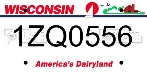 1ZQ0556 Wisconsin License Plate