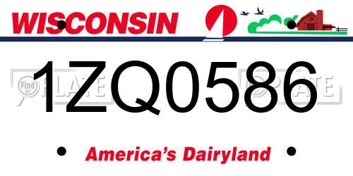 1ZQ0586 Wisconsin License Plate
