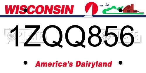1ZQQ856 Wisconsin License Plate