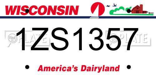 1ZS1357 Wisconsin License Plate