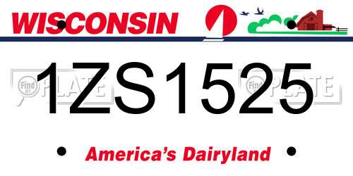 1ZS1525 Wisconsin License Plate