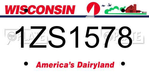 1ZS1578 Wisconsin License Plate
