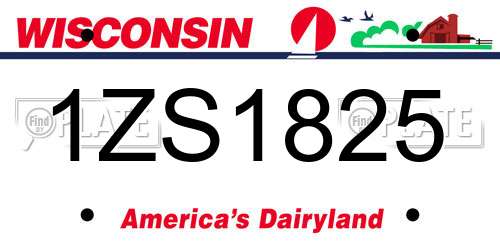 1ZS1825 Wisconsin License Plate