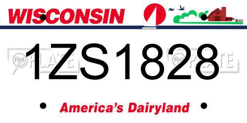 1ZS1828 Wisconsin License Plate