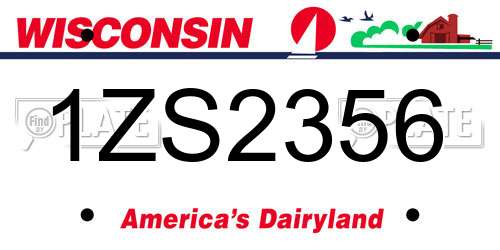 1ZS2356 Wisconsin License Plate