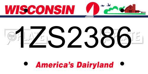 1ZS2386 Wisconsin License Plate