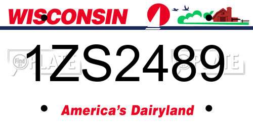 1ZS2489 Wisconsin License Plate