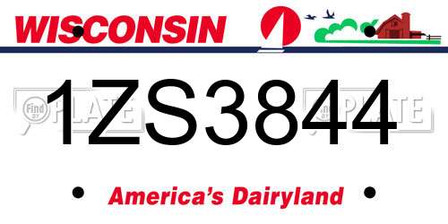1ZS3844 Wisconsin License Plate