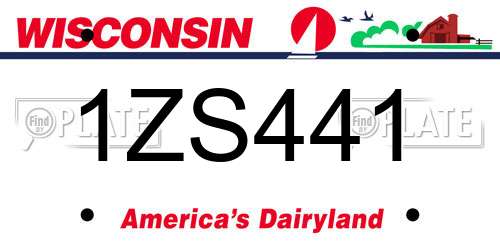 1ZS441 Wisconsin License Plate