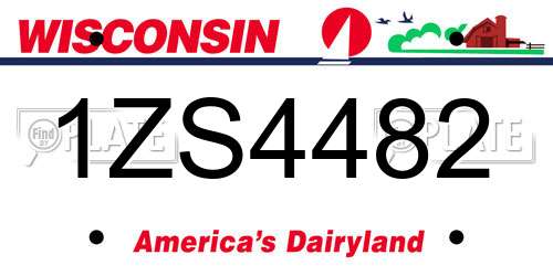 1ZS4482 Wisconsin License Plate