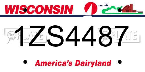 1ZS4487 Wisconsin License Plate