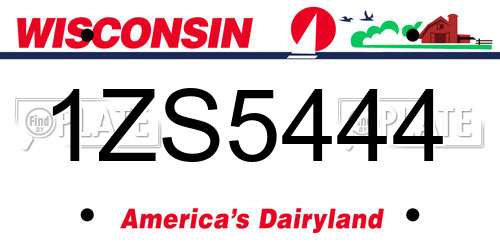 1ZS5444 Wisconsin License Plate