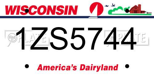 1ZS5744 Wisconsin License Plate